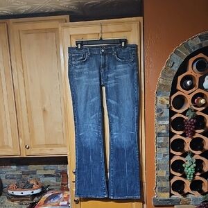 7 For All Mankind Bootcut Jeans Low Rise Distressed Blue Y2K